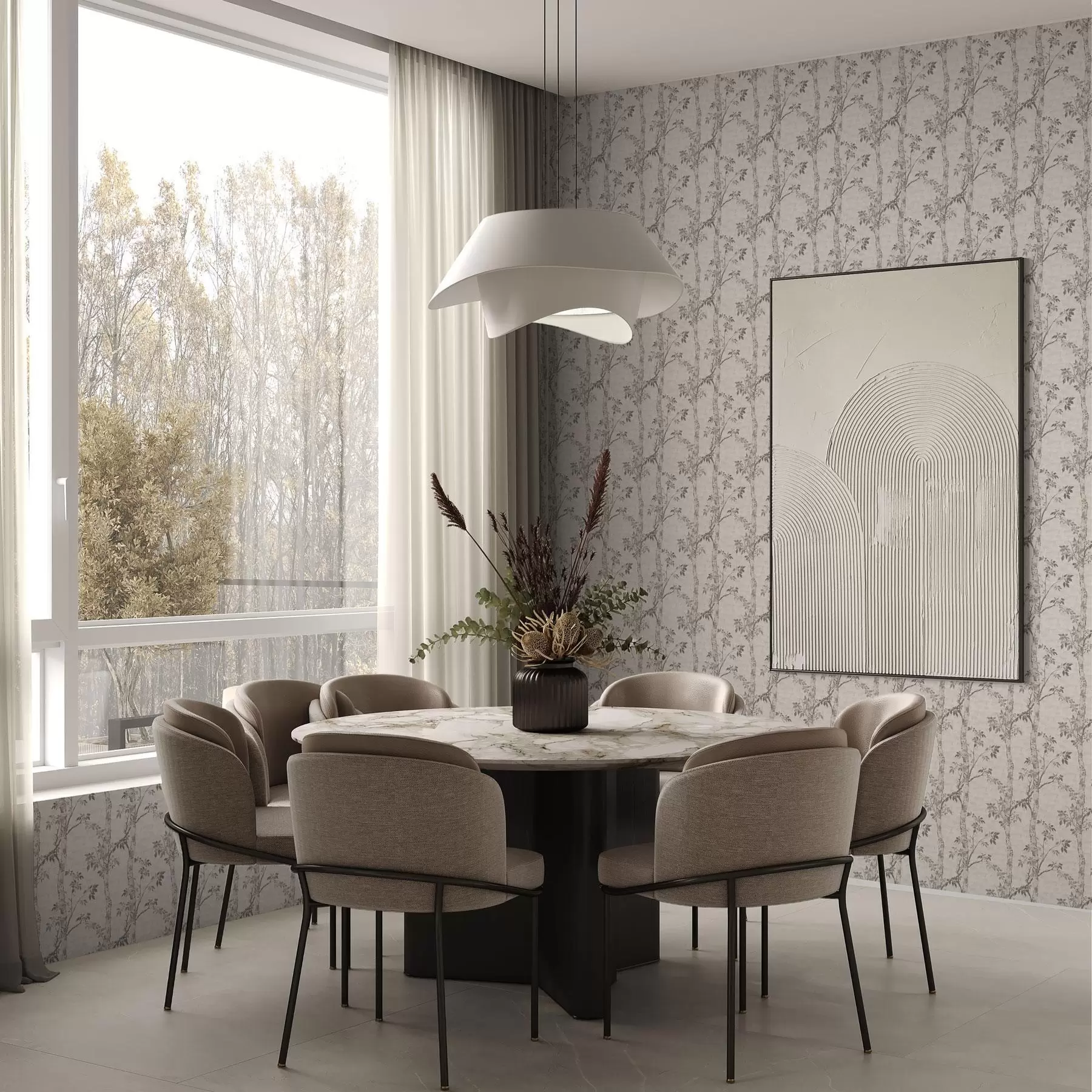 fotószőnyeg Nyírfa ágak levelekkel, texturált háttér a00257v1