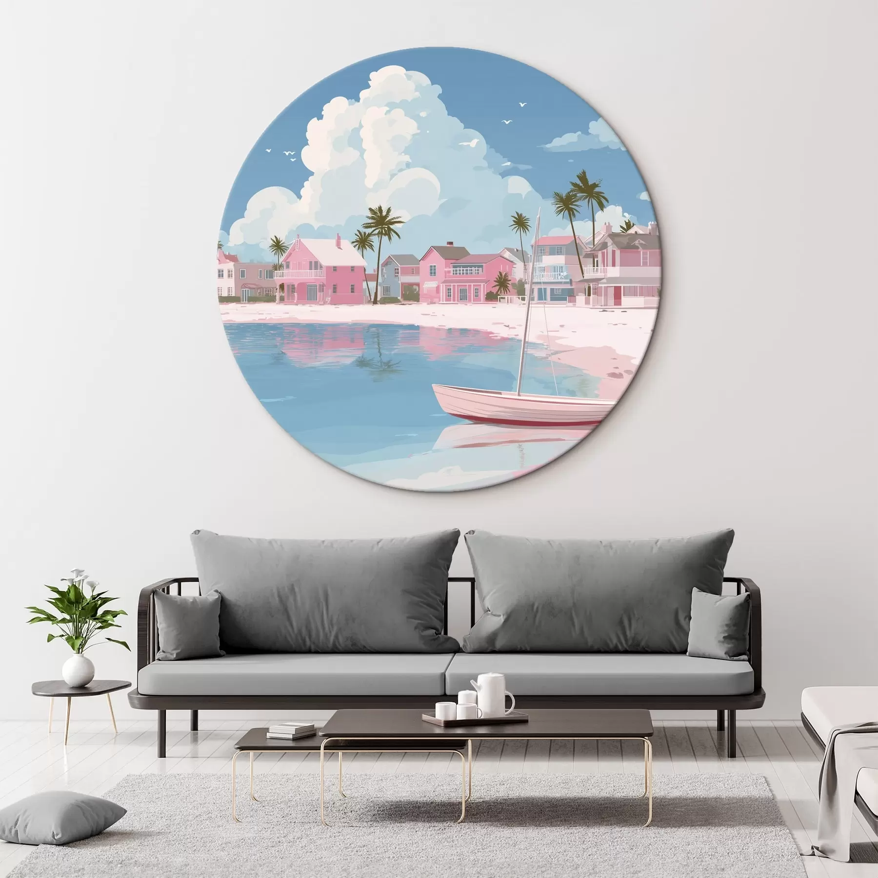 fotótapéta Színes rózsaszín nyári strand r44985