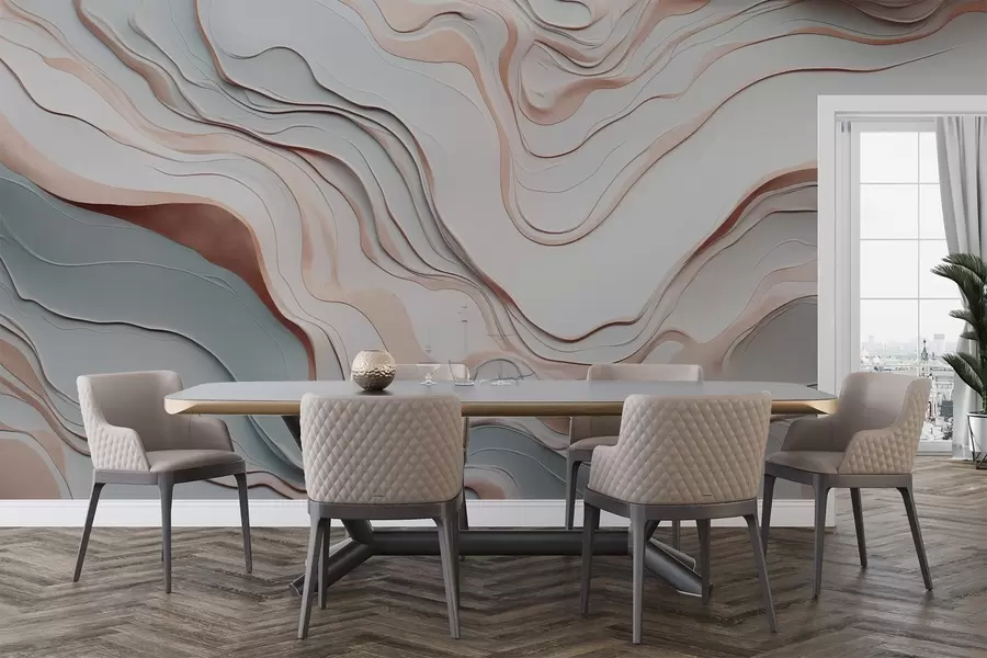 fotószőnyeg rétegek, hullámok, absztrakció, rózsaszín, szürke, lágy formák, w04255v1