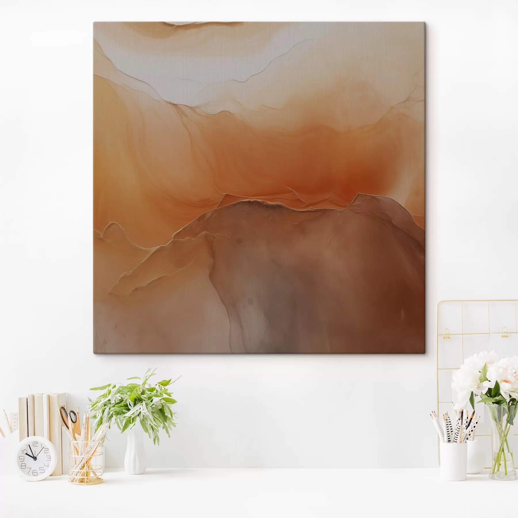 fotótapéta semleges absztrakt, homok színek, lágy ívek, vizuális textúra, áramlási hatás s45108