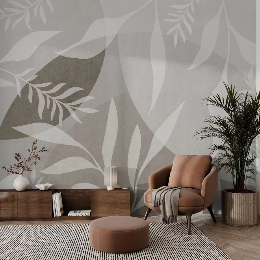 fotószőnyeg Gallyak sziluettjei absztrakt körök hátterében w04270v1