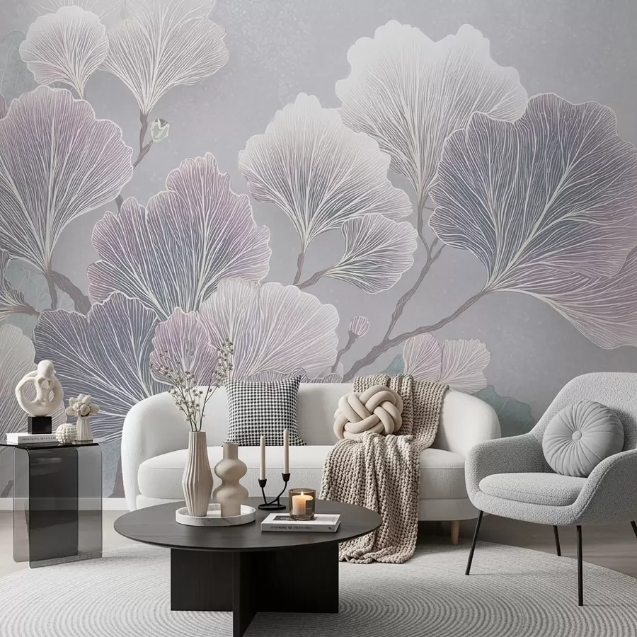 fotószőnyeg Kék árnyalatú levelek ága w09249v1