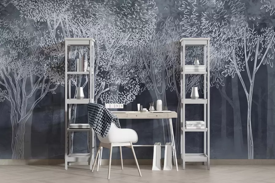 fotószőnyeg Dús lombú fák w04251v2