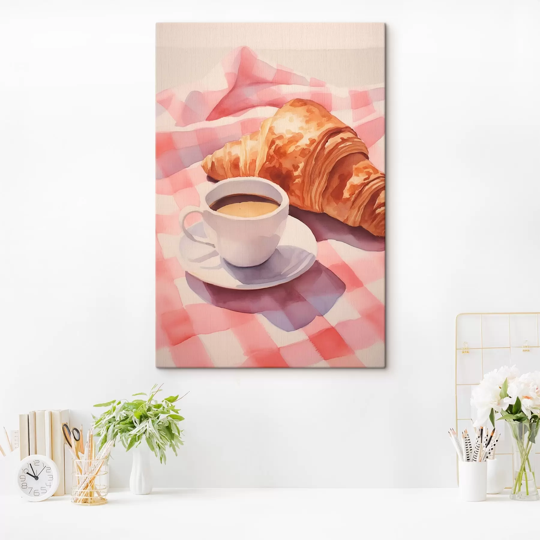 fotótapéta Kávé croissant-val s45143