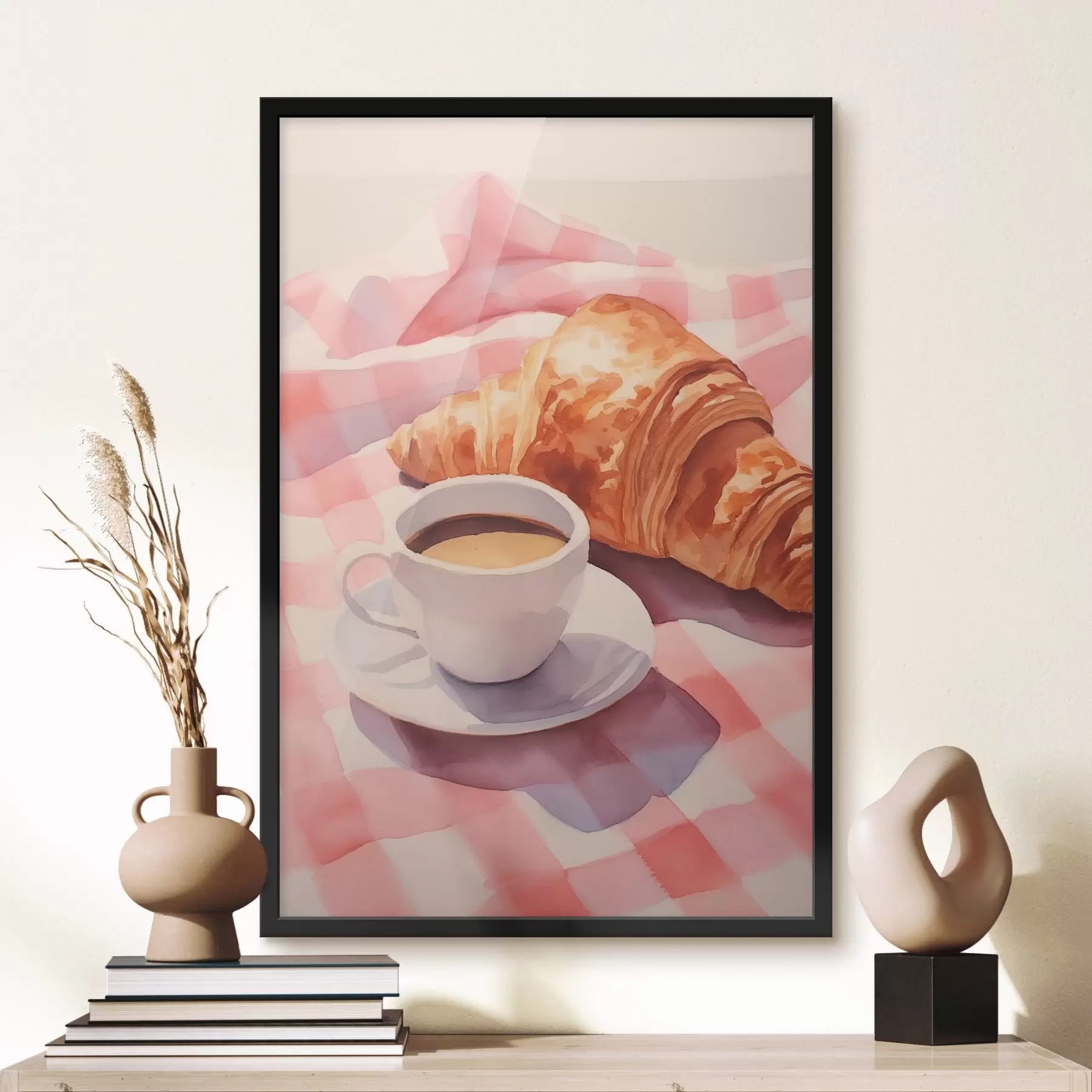 fotószőnyeg Kávé croissant-val f45143