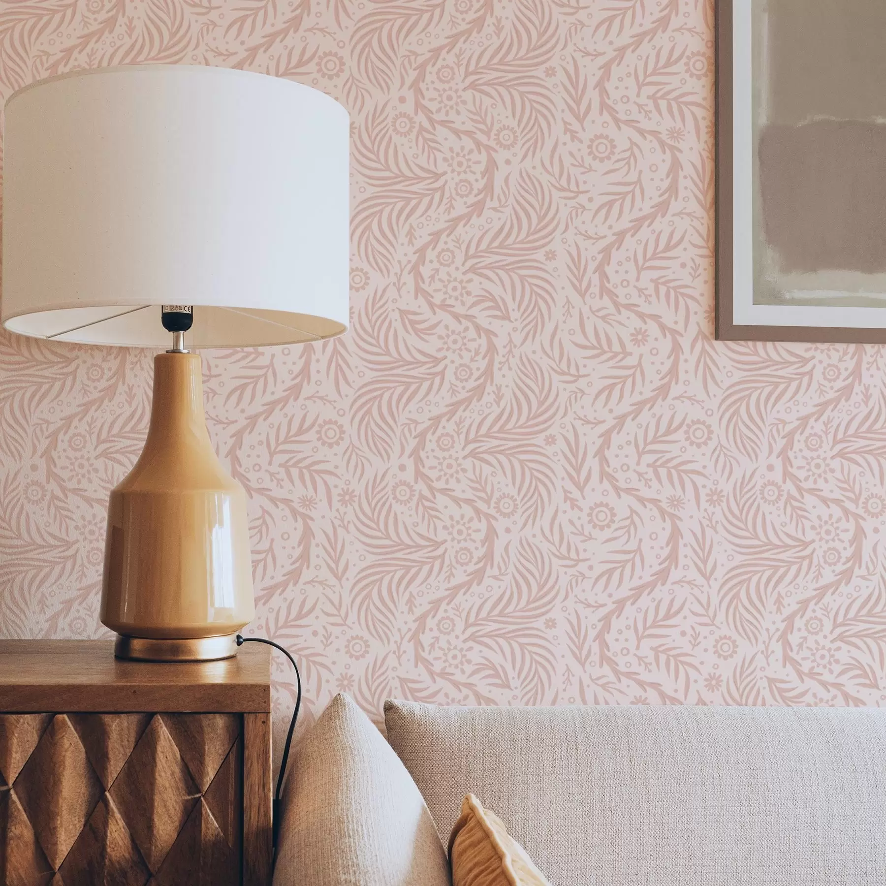 fotószőnyeg Halvány rózsaszín virágos elemek rózsaszín háttéren a00290