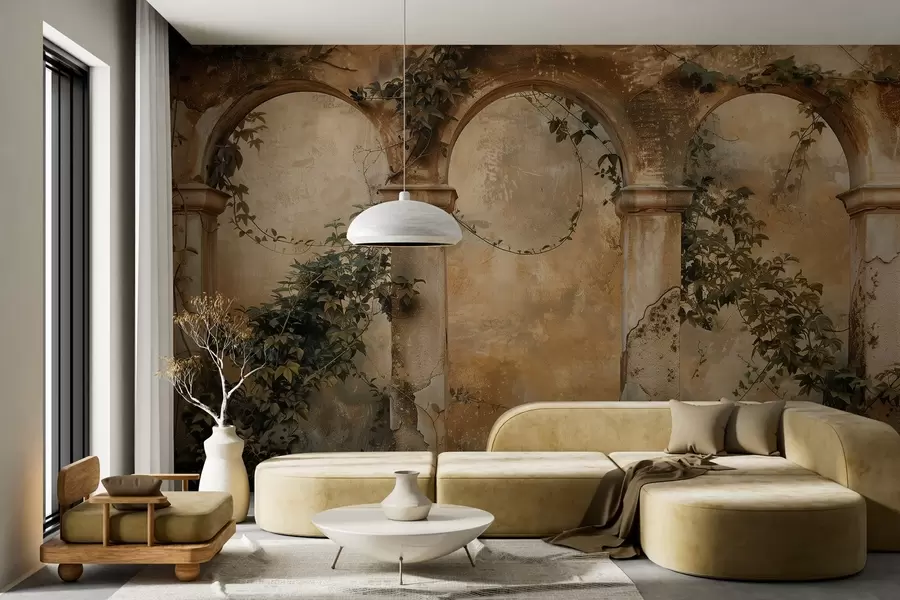 fotószőnyeg színezett retro boltívek borostyánnal w04304