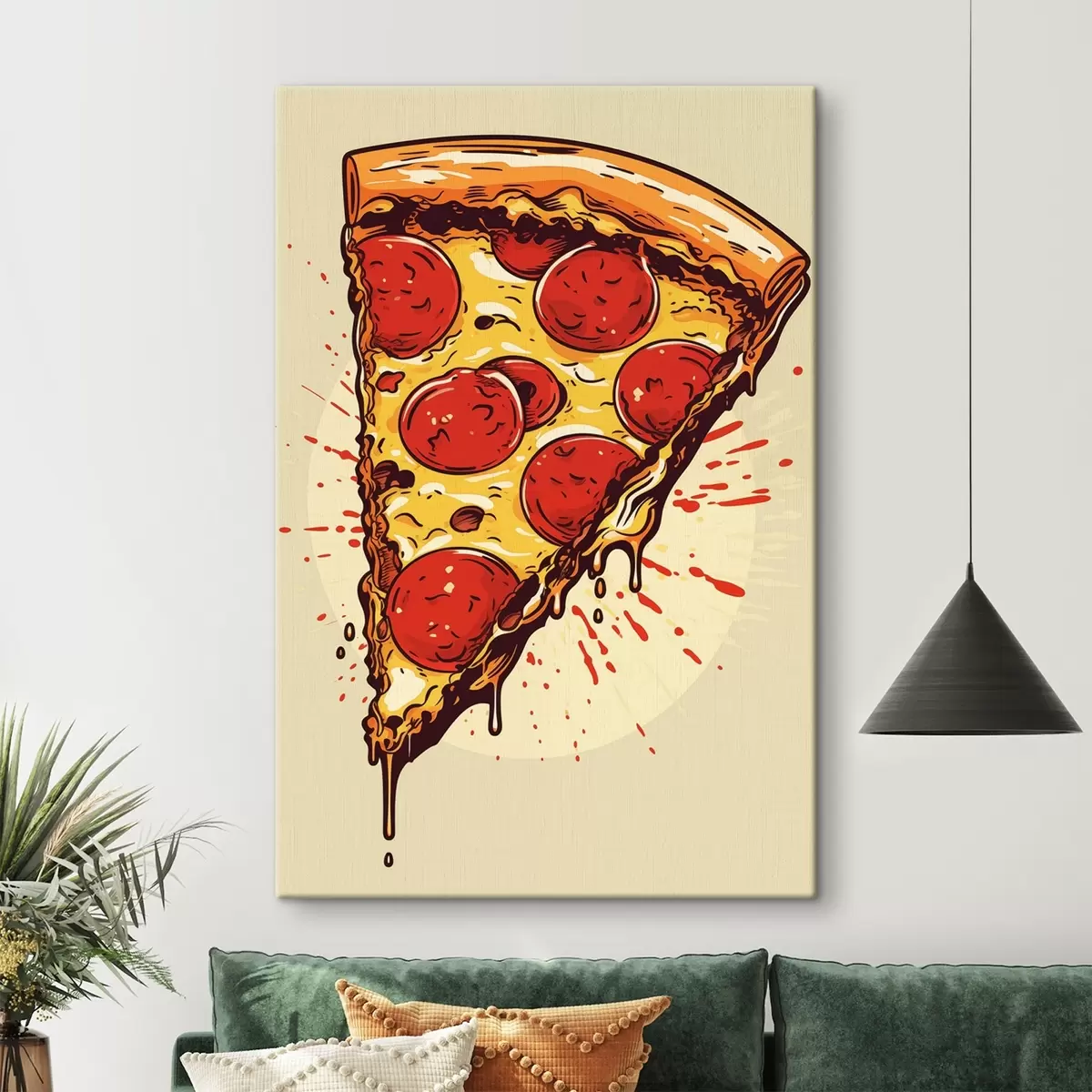 fotótapéta Egy szelet pepperónis pizza s45275