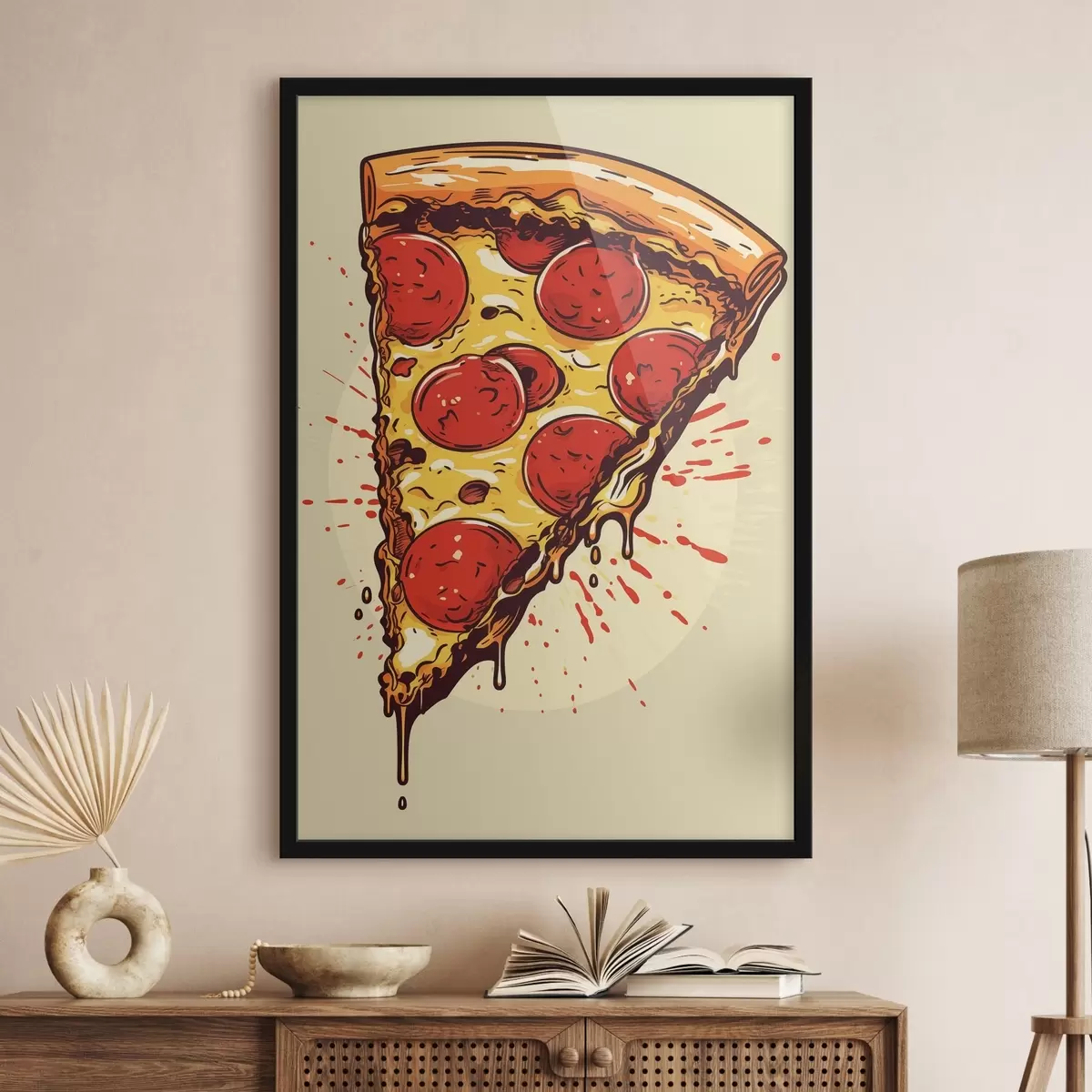 Plakát a sziklán Egy szelet pepperónis pizza f45275