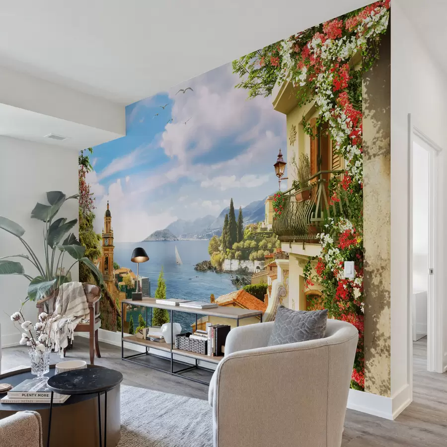 fotószőnyeg Víz, növény és felhő u68056