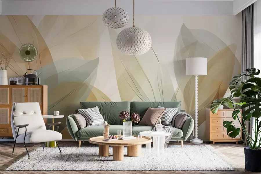 fotószőnyeg Átlátszó levelek absztrakt stílusban w04351