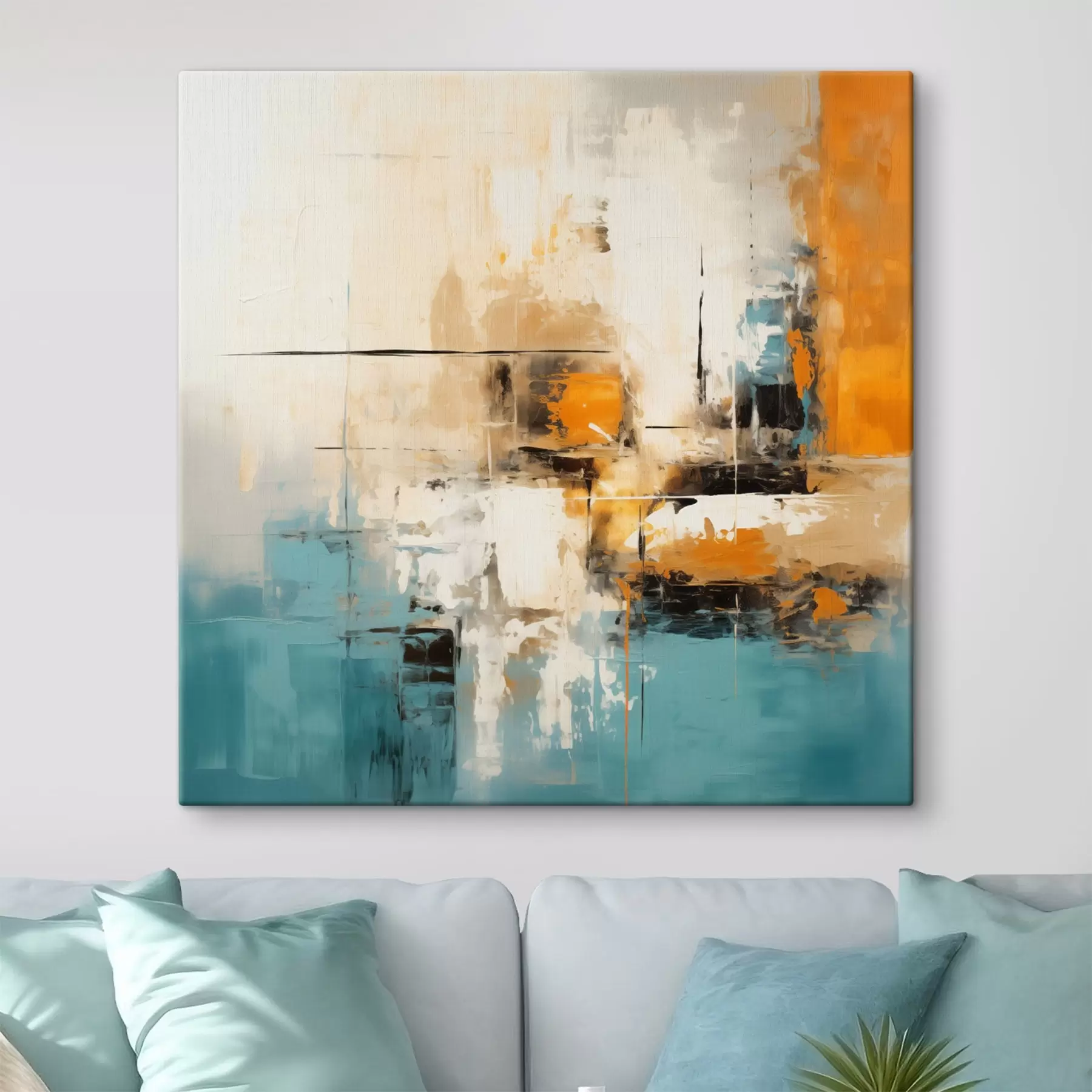 fotószőnyeg Kortárs művészet texturált ecsetvonásokkal és világos hangsúlyokkal s45041