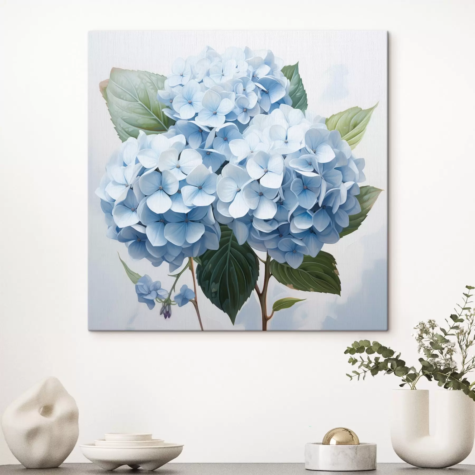 fotótapéta Közelkép kék hortenzia virágairól s45044