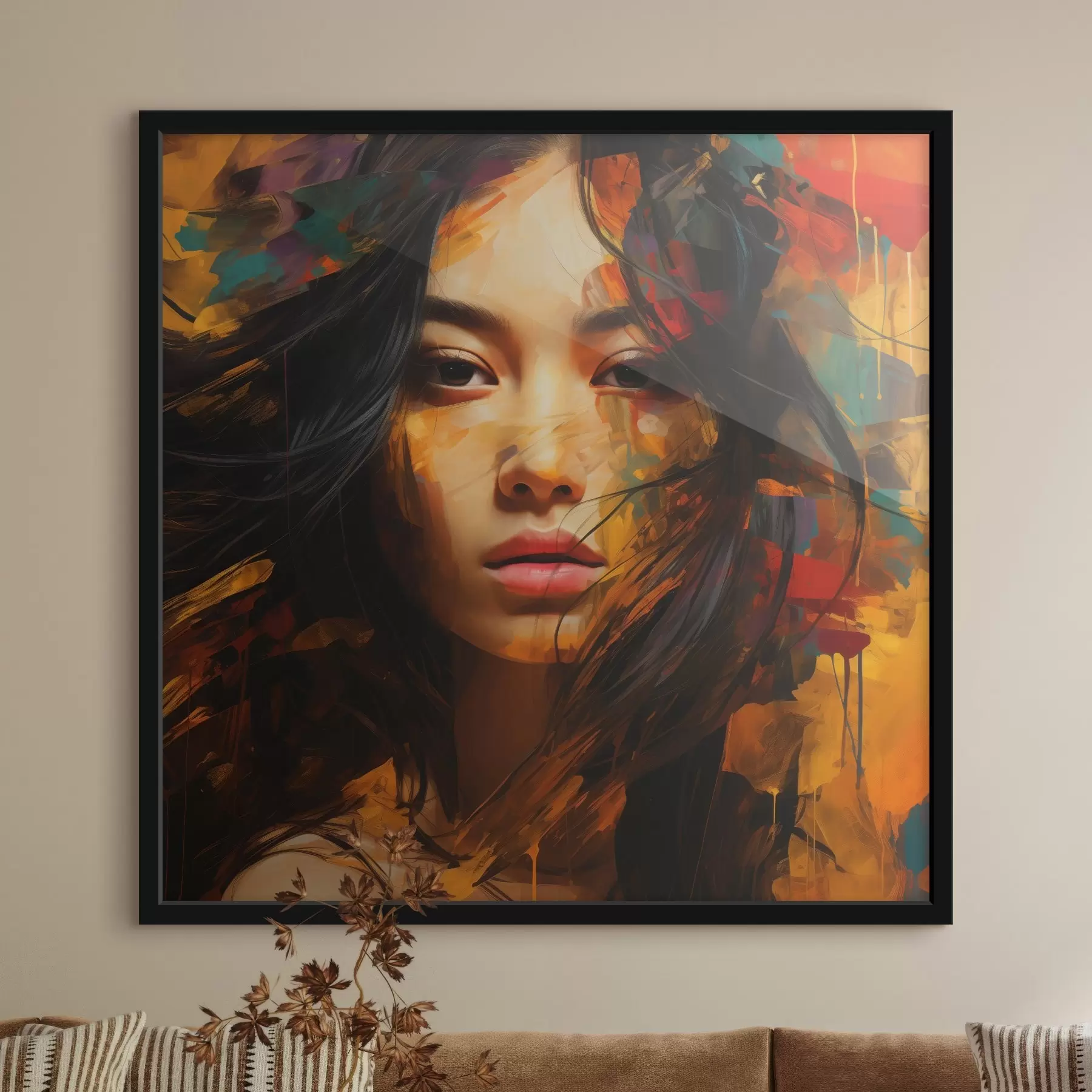 fotószőnyeg Női portré absztrakt művészeti stílusban f45039