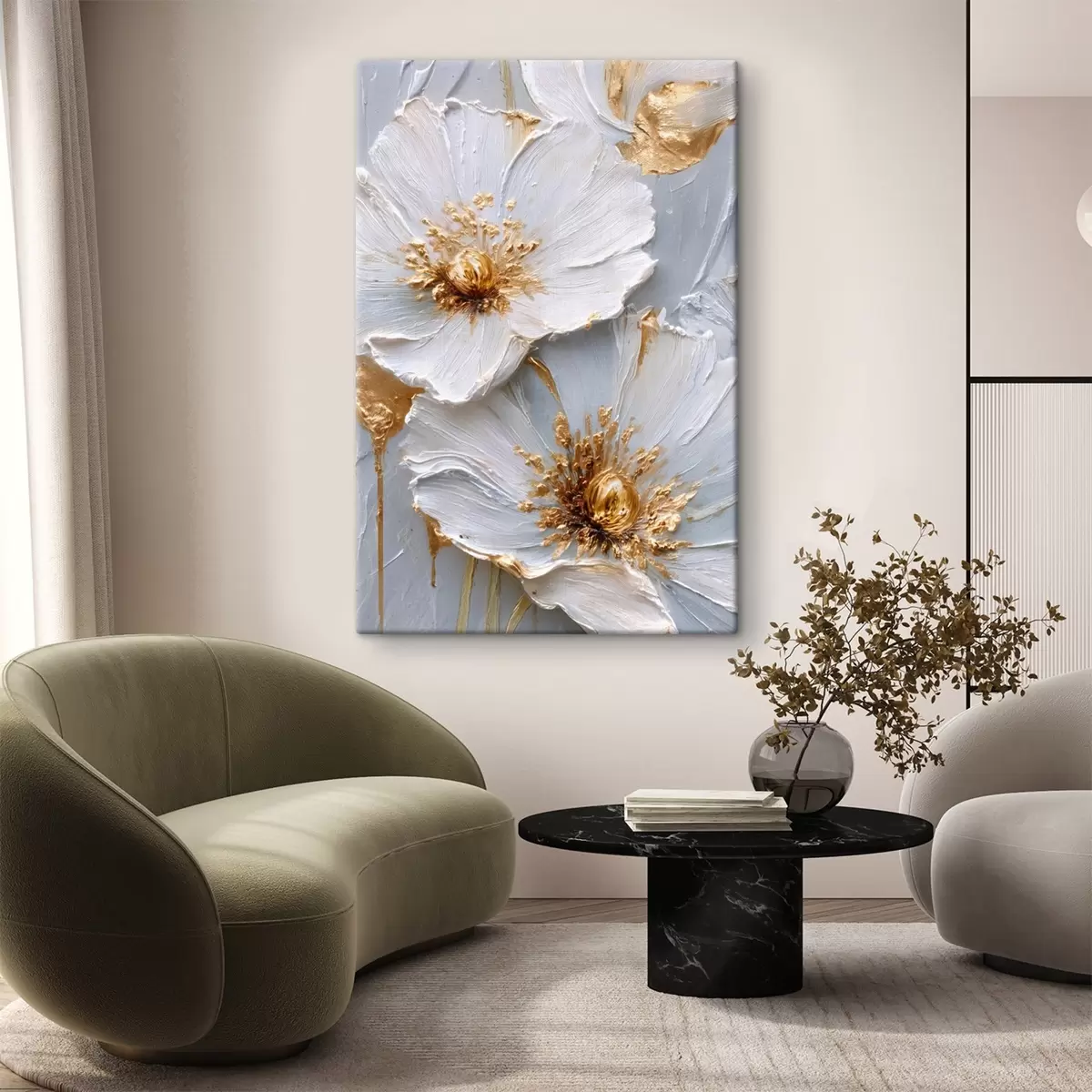 fotótapéta Texturált százszorszépek: impasto art expresszív ecsetvonásokkal s45241