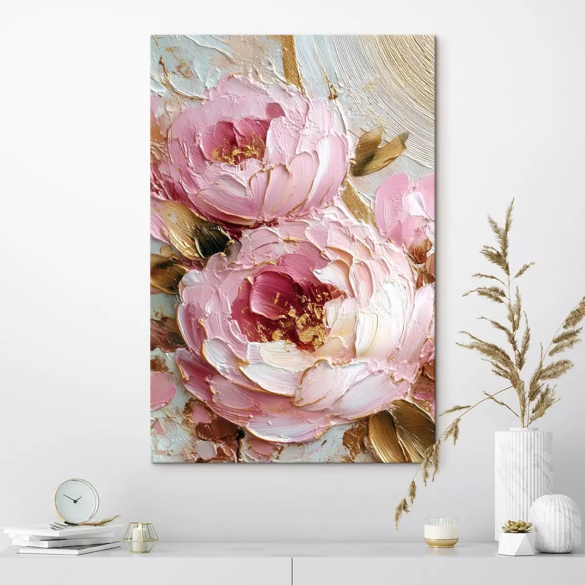 fotótapéta Volumetrikus szirmok: impasto art élénk textúrával s45251
