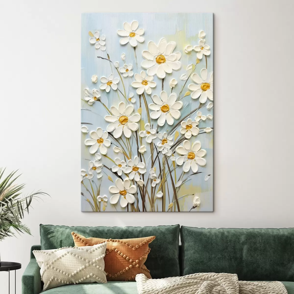fotótapéta Texturált százszorszépek: impasto art expresszív ecsetvonásokkal s45266