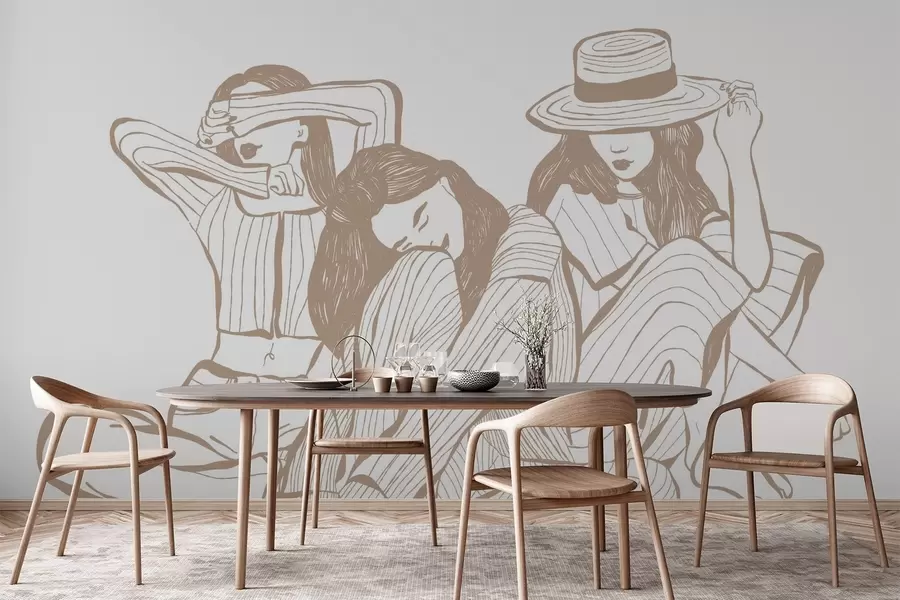 fotószőnyeg Lányok bézs árnyalatai w04384v2