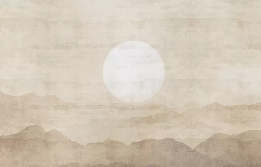 fotószőnyeg Minimalista hegyi táj nagy fehér nappal w04345