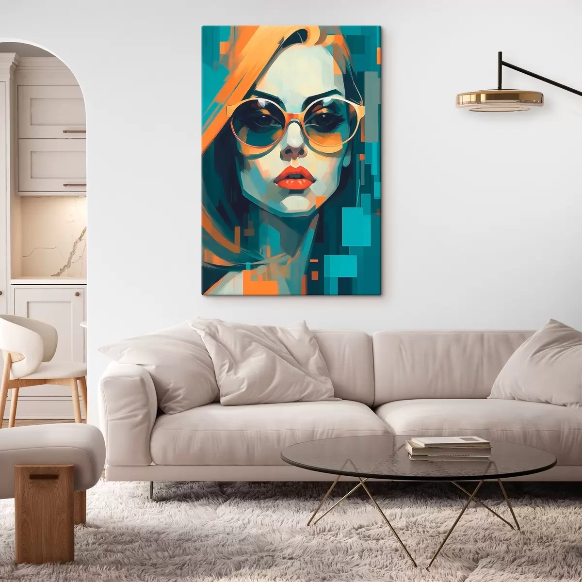 fotótapéta Nő napszemüvegben digitális pop art stílusban s45327