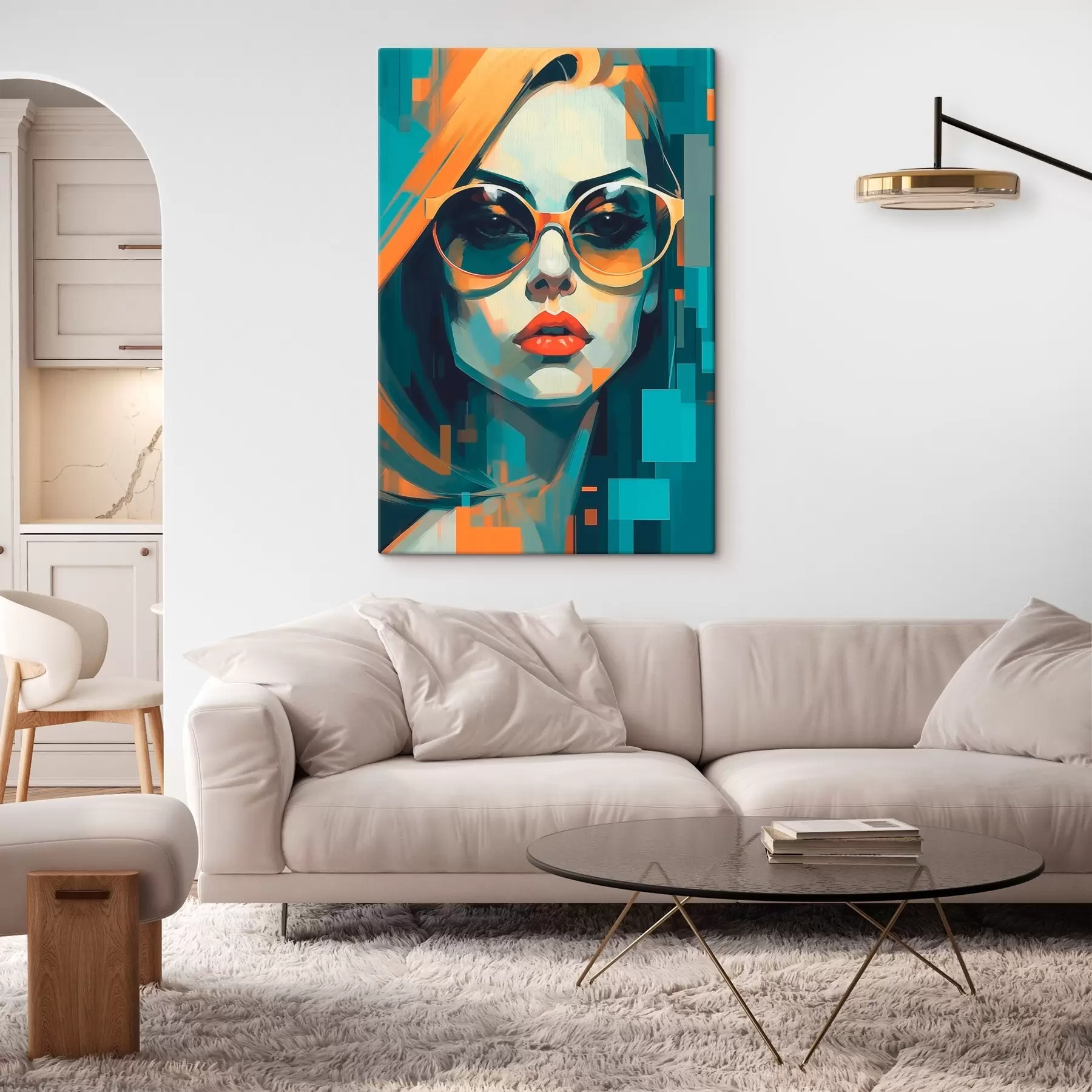 fotótapéta Nő napszemüvegben digitális pop art stílusban s45327