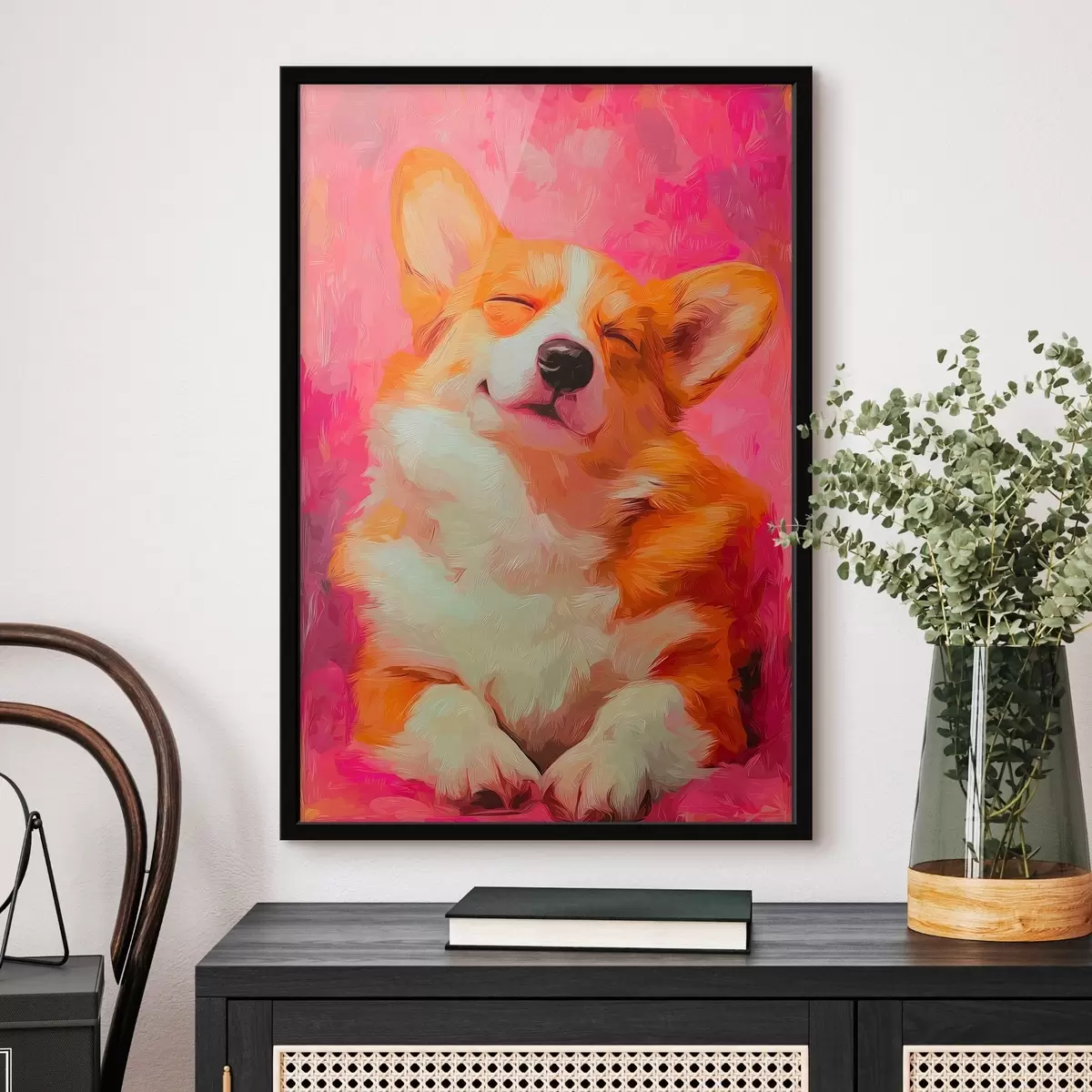Plakát a sziklán Corgi kutya f45312