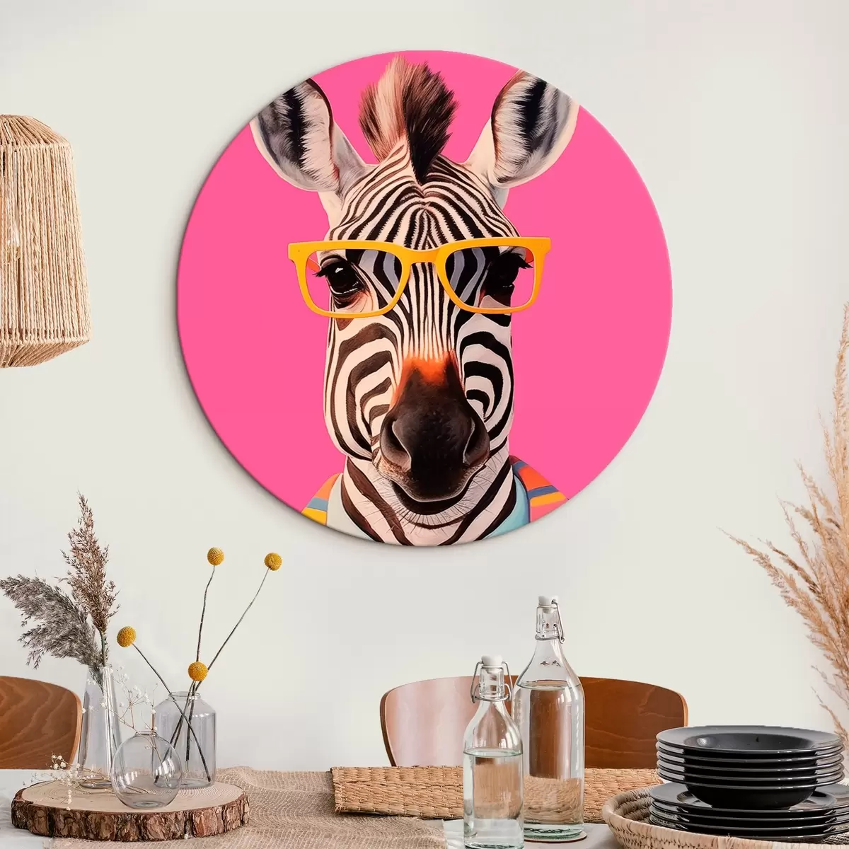 Kerek festmények Zebra öltönyben és szemüvegben r45307
