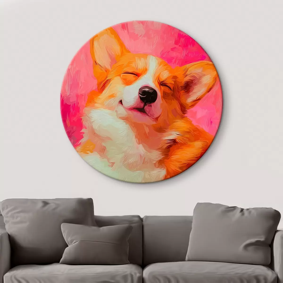 Kerek festmények Corgi kutya r45312