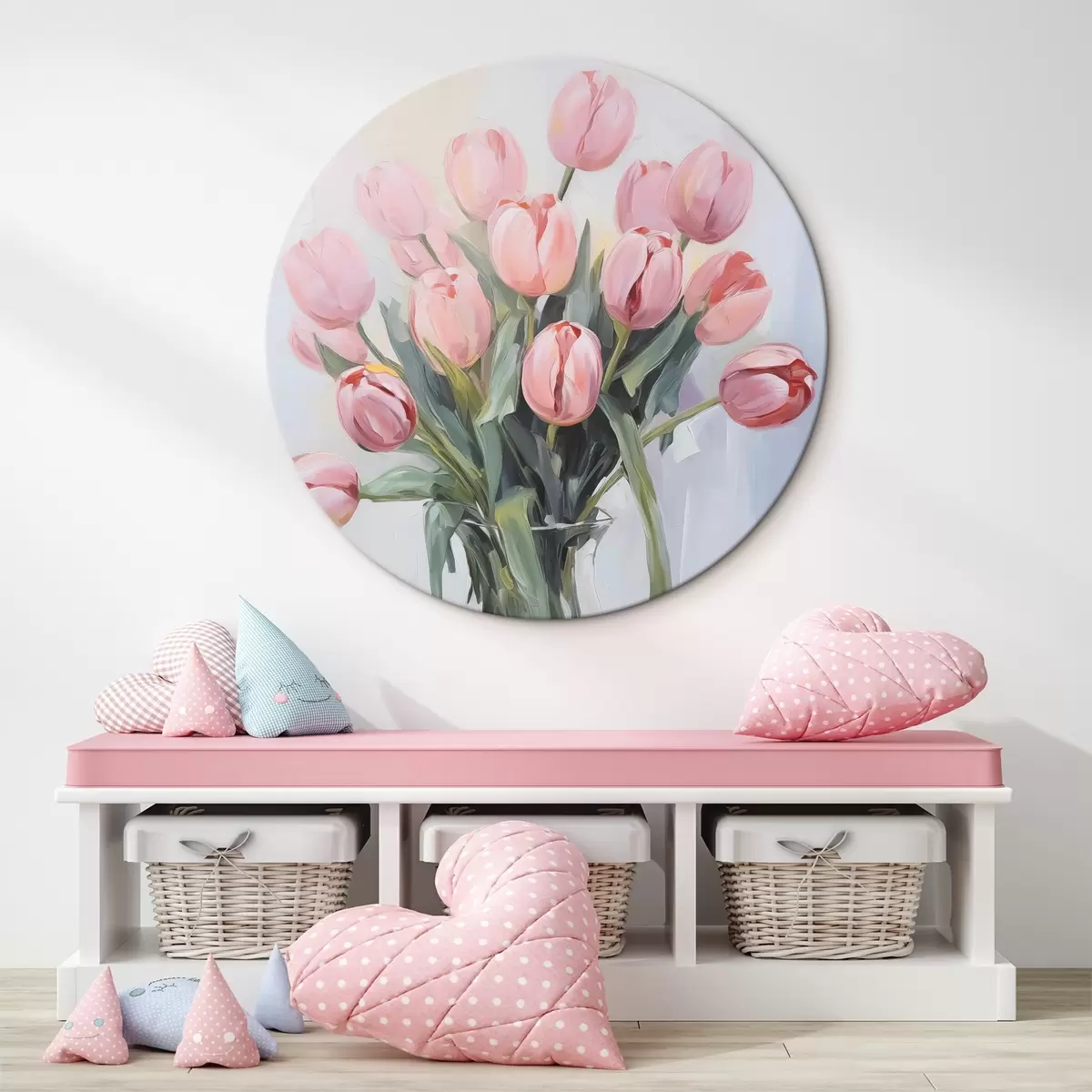Kerek festmények Tulipánok vázában r45355