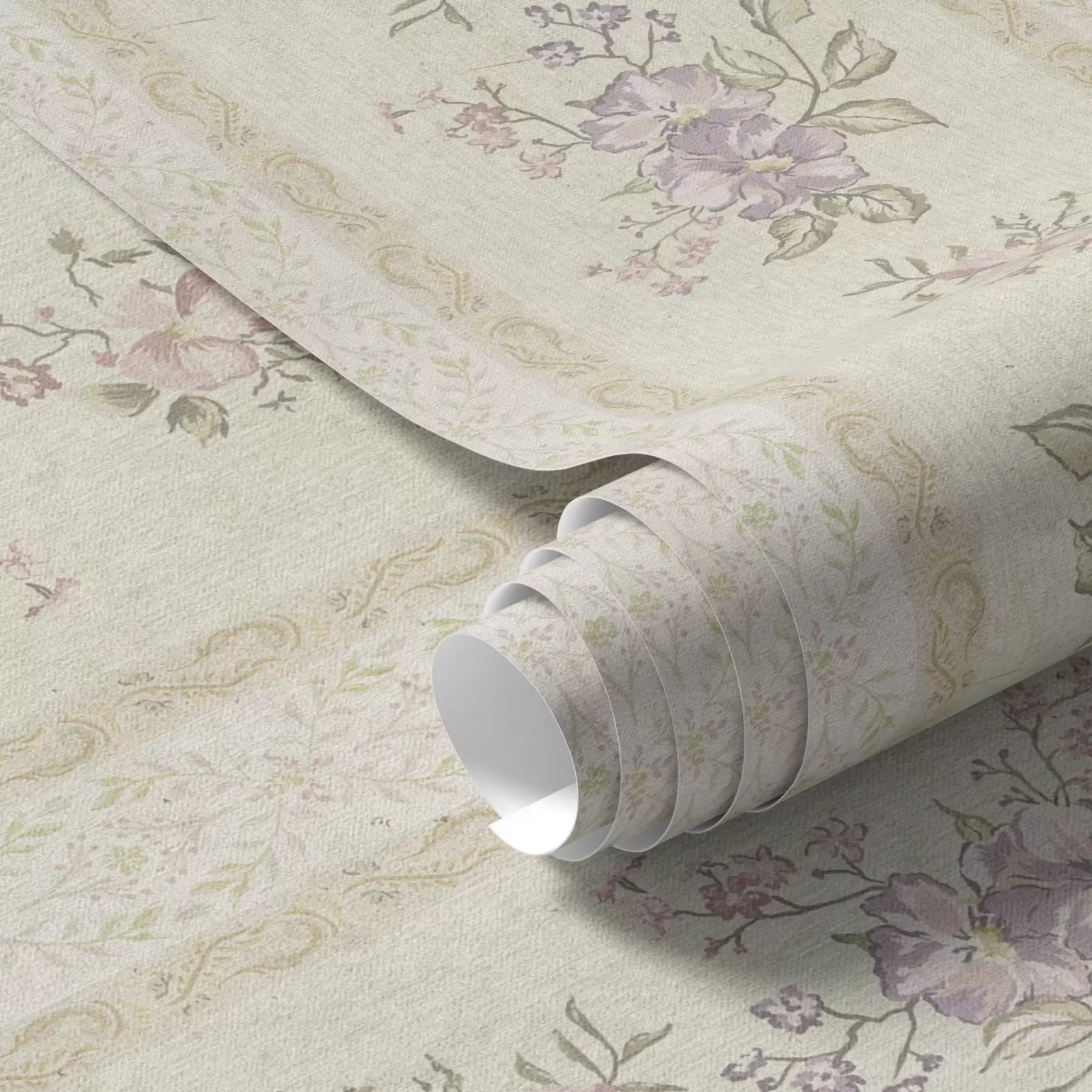 fotószőnyeg Szüreti virágok csíkos háttérrel és díszítéssel a00440