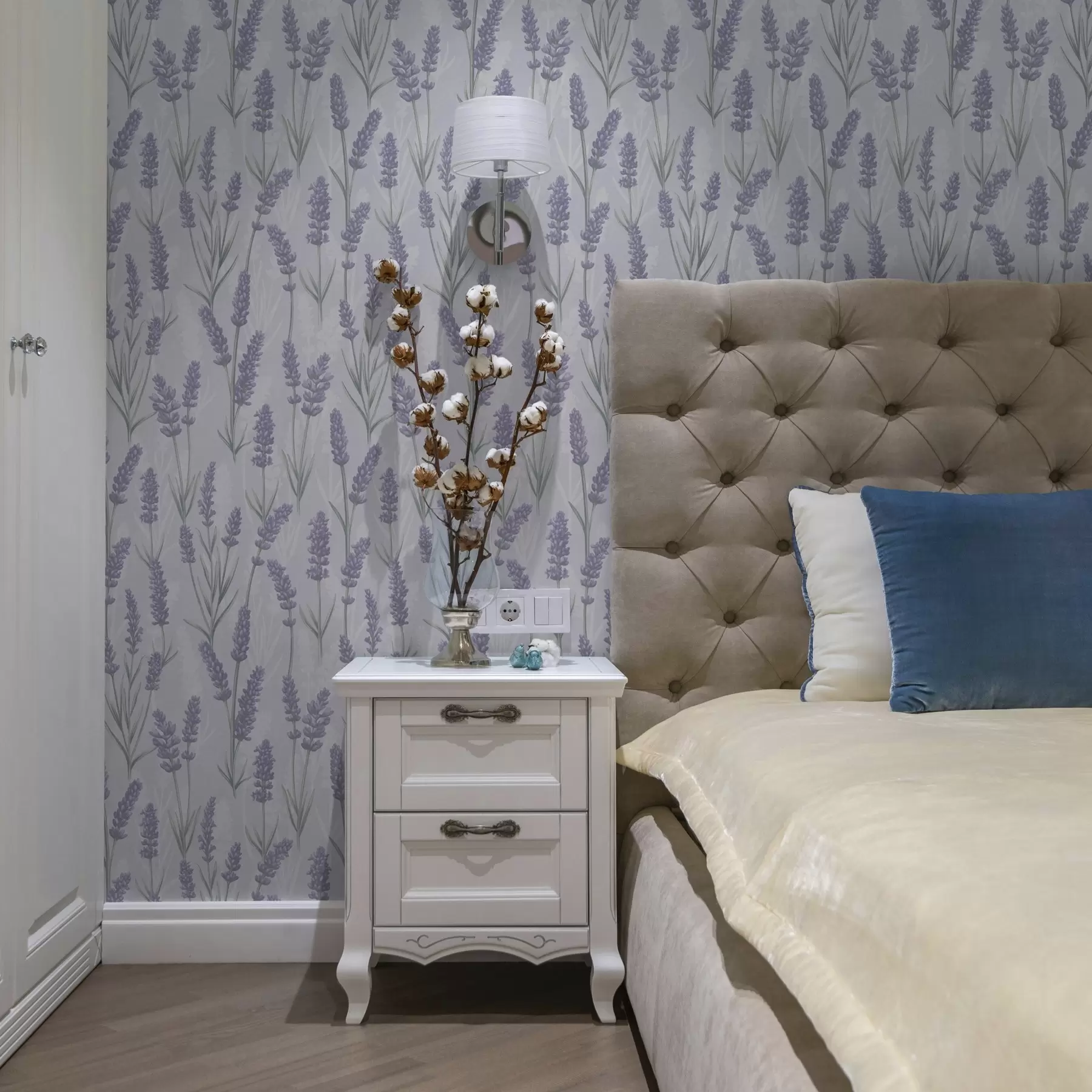 fotószőnyeg Levendula ágacskák halványlila akvarell palettában a00447