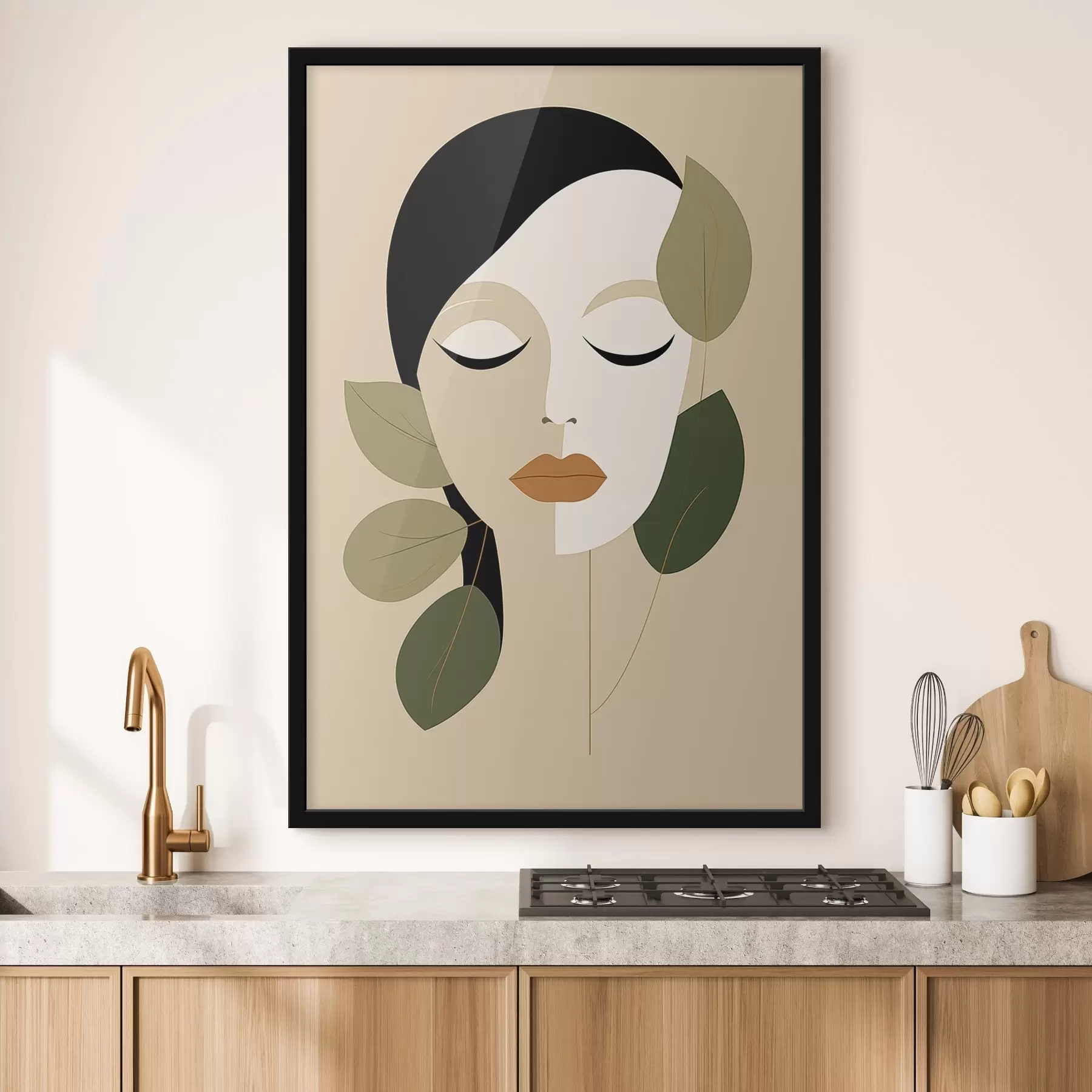 fotószőnyeg Lány levelekkel f45389