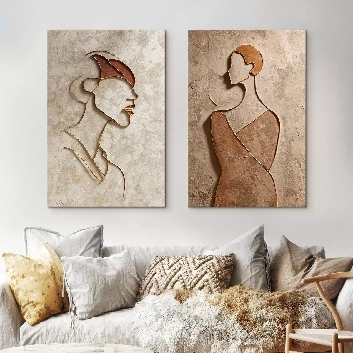 fotótapéta Relief sziluettek az emberek minimalista stílusban m00596