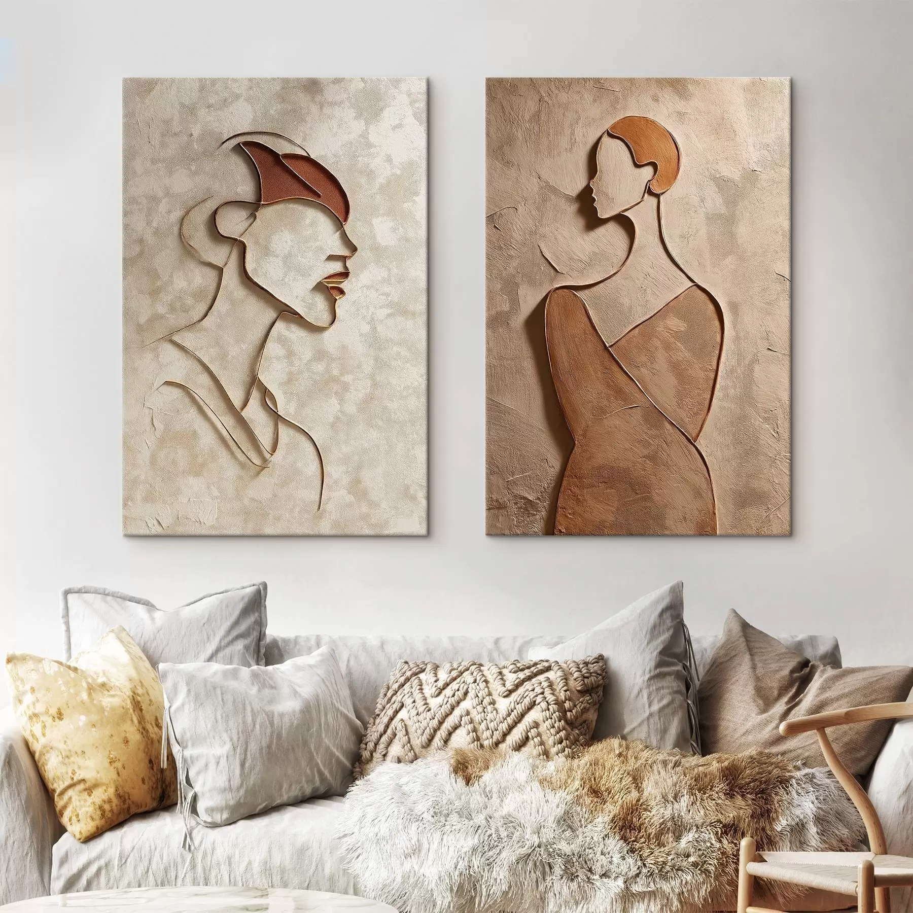 fotótapéta Relief sziluettek az emberek minimalista stílusban m00596