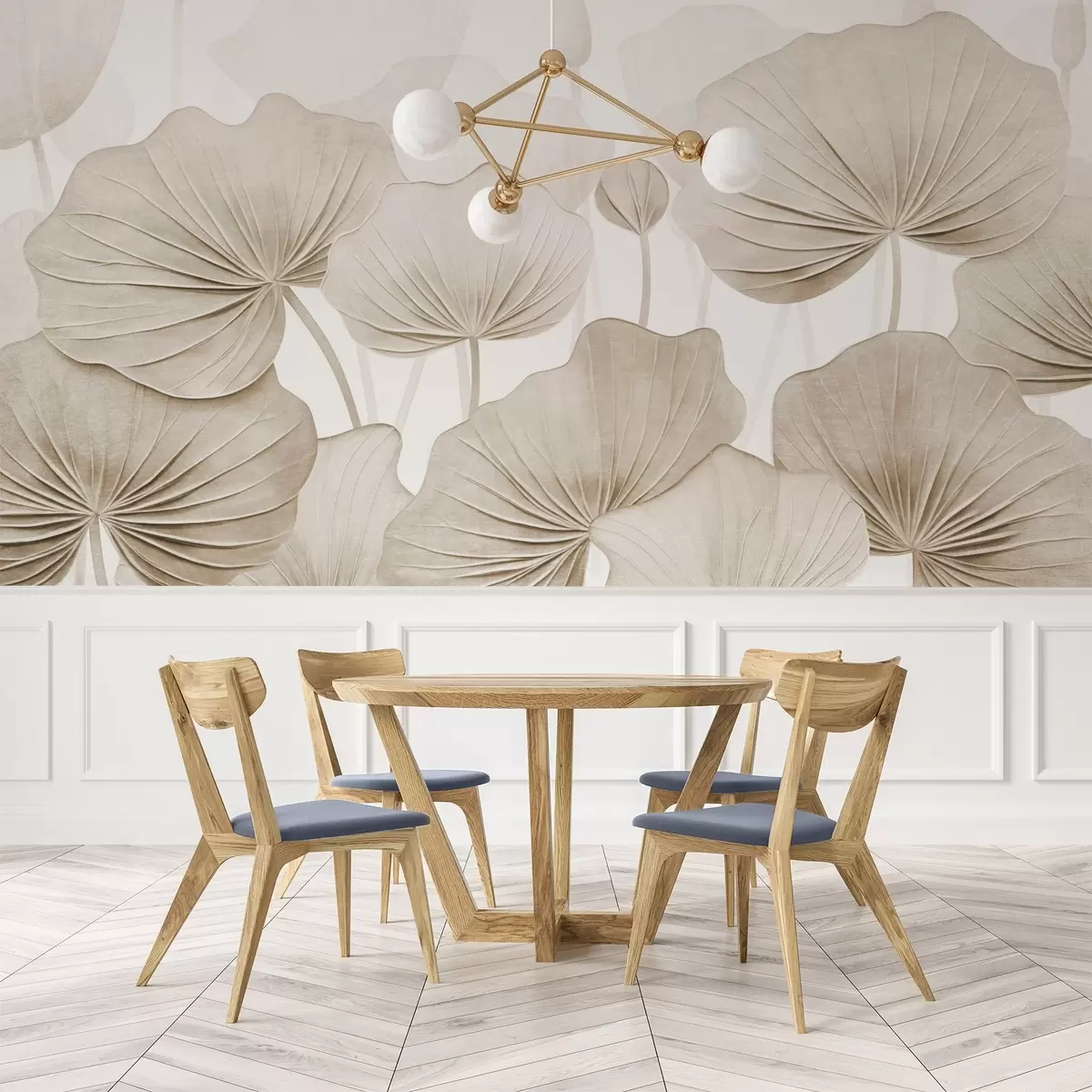 fotószőnyeg Lótuszlevelek utánzott, sérült textúrával w04412v1