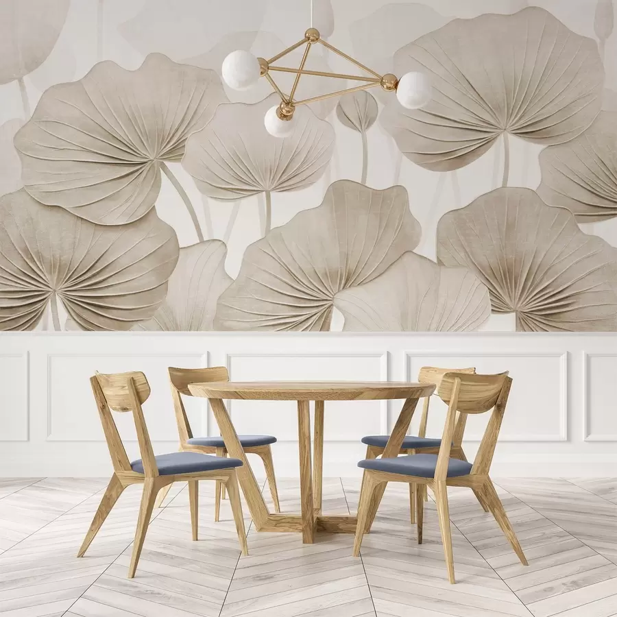 fotószőnyeg Lótuszlevelek utánzott, sérült textúrával w04412v1