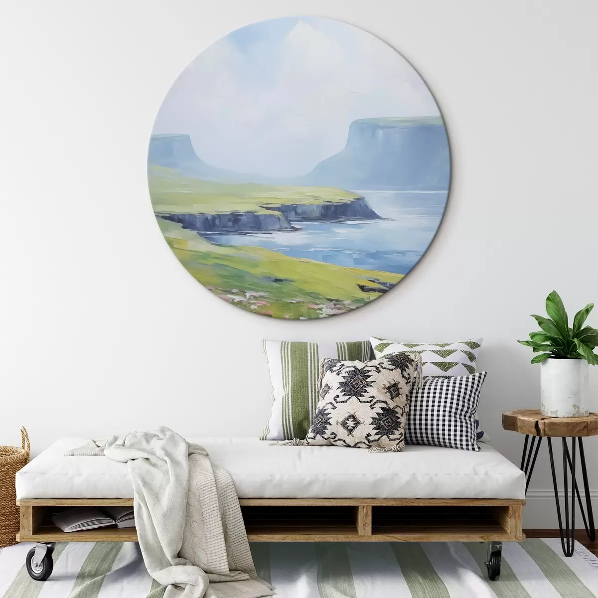 Kerek festmények Tengerpart fjordokkal a háttérben r45460