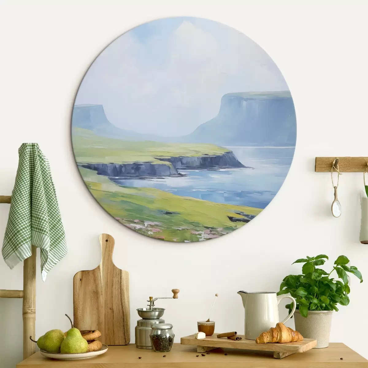 Kerek festmények Tengerpart fjordokkal a háttérben r45460