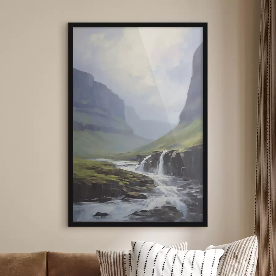 fotószőnyeg Tájkép egy folyóval a fjordok közelében f45459