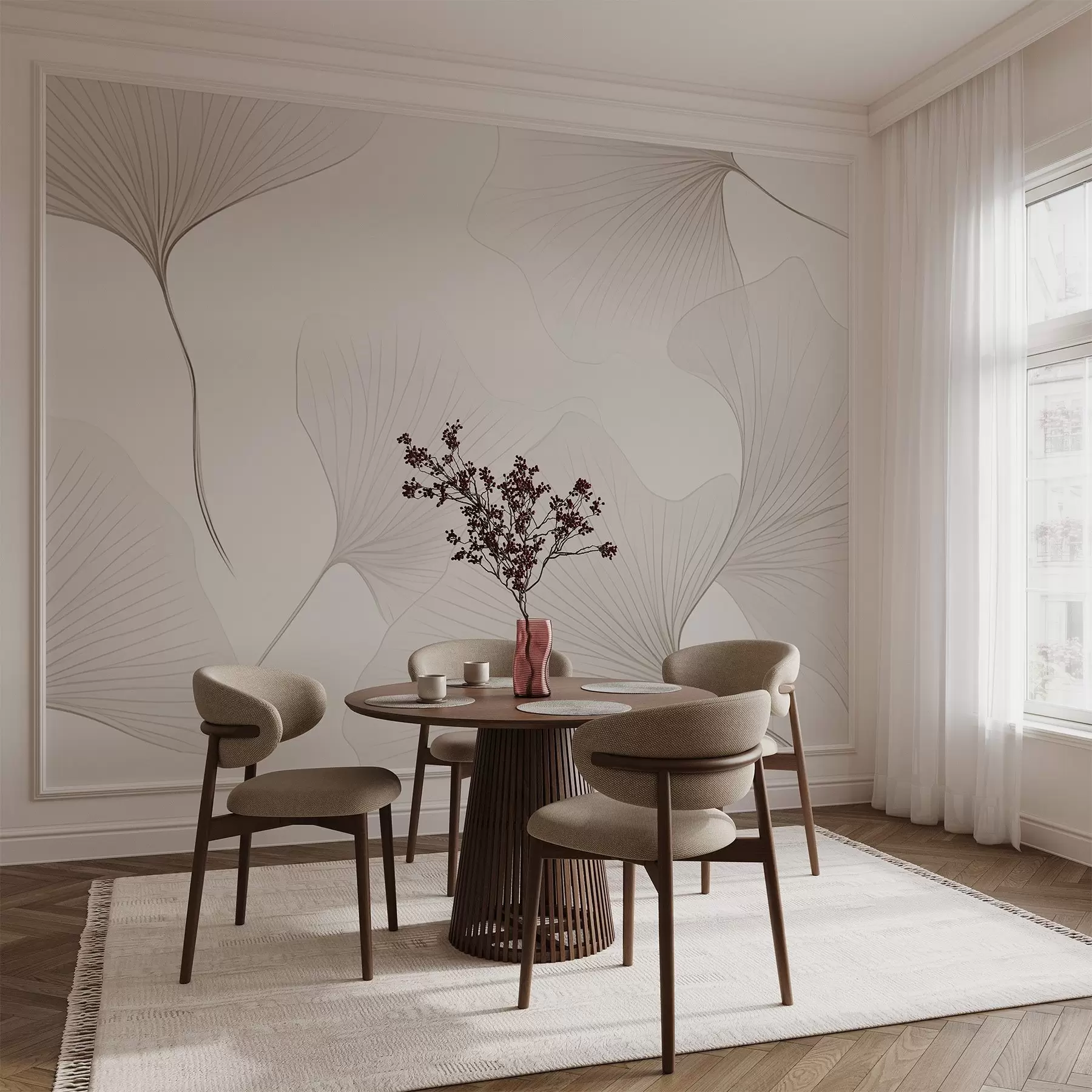 fotószőnyeg Átlátszó ginkgo levelek w04433v1