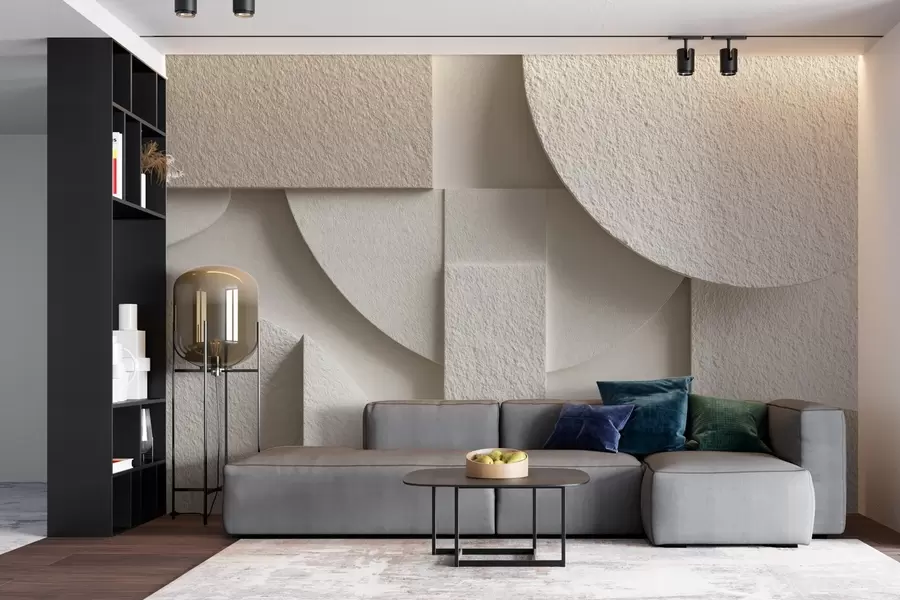 fotószőnyeg Bézs színű geometriai formák absztrakt kompozíciója w04395