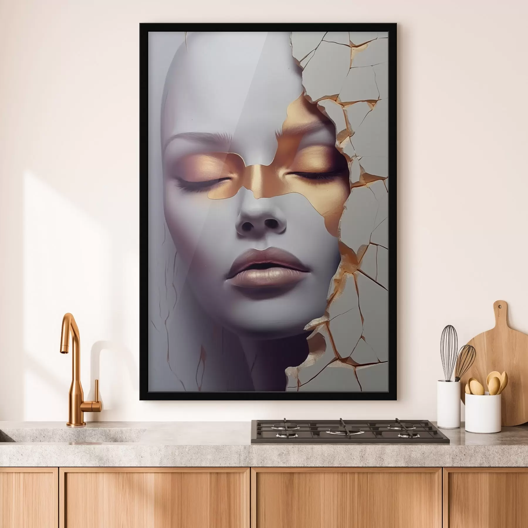 fotószőnyeg Arc a repedésekben f45462