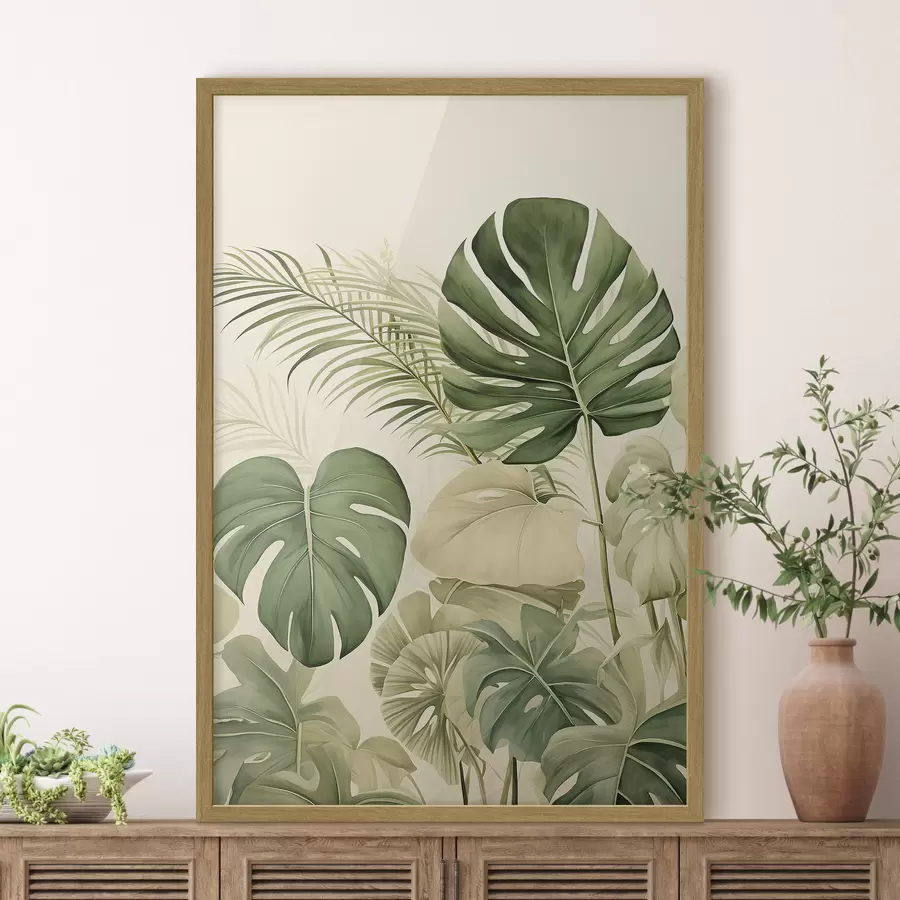fotószőnyeg Monstera levelek és trópusi f45614