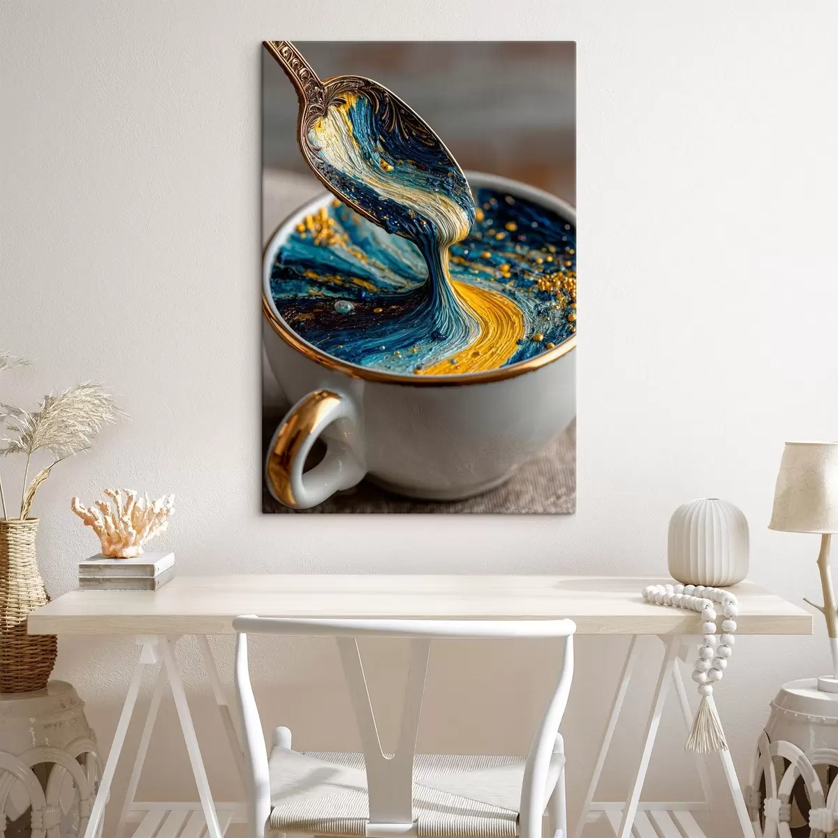fotótapéta Absztrakt kompozíció: vegyes színek egy csészében Van Gogh stílusban s45545