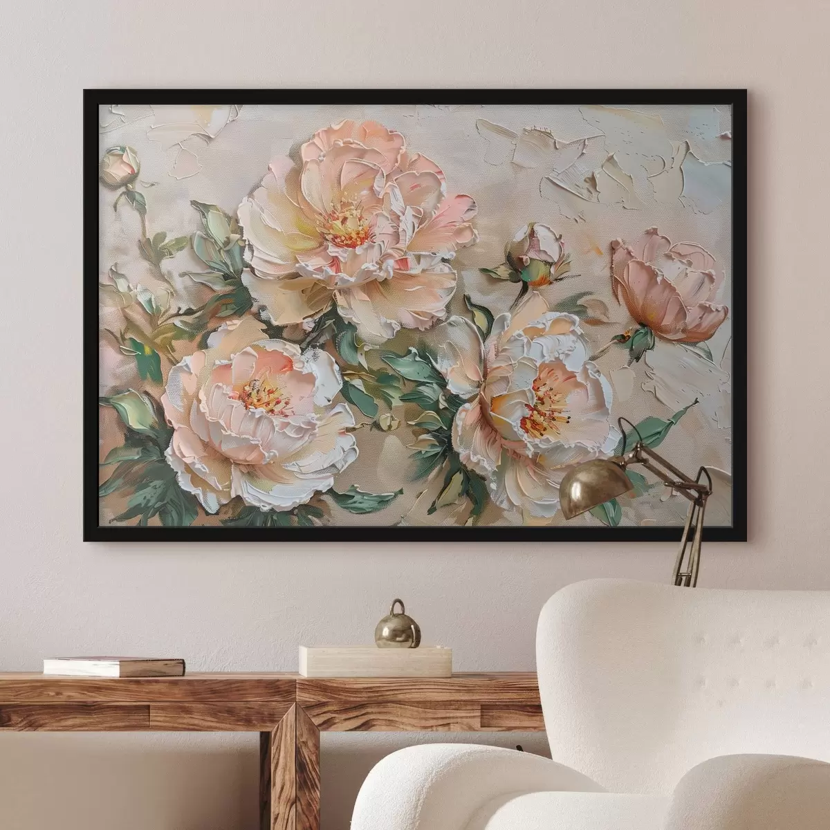 Plakát a sziklán Bazsarózsa impasto utánzat f45447
