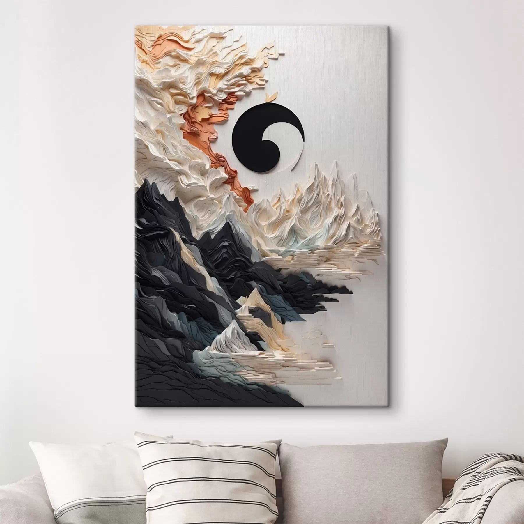 fotótapéta Absztrakt tájkép hegyekkel papír stílusban s45482