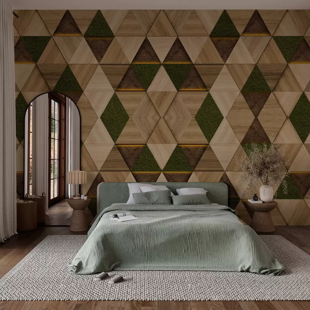 fotószőnyeg Geometrikus fa dísz mohával w04459
