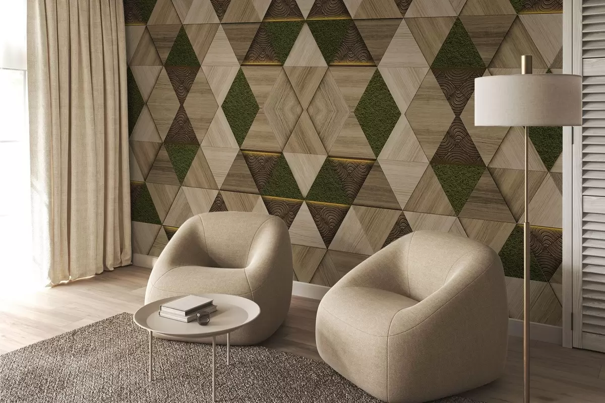 fotószőnyeg Geometrikus fa dísz mohával w04459