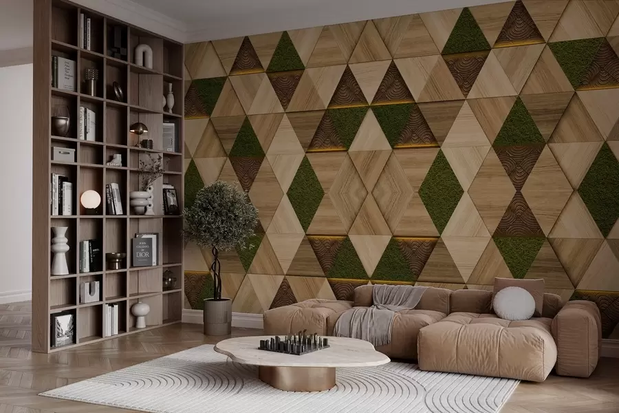 fotószőnyeg Geometrikus fa dísz mohával w04459