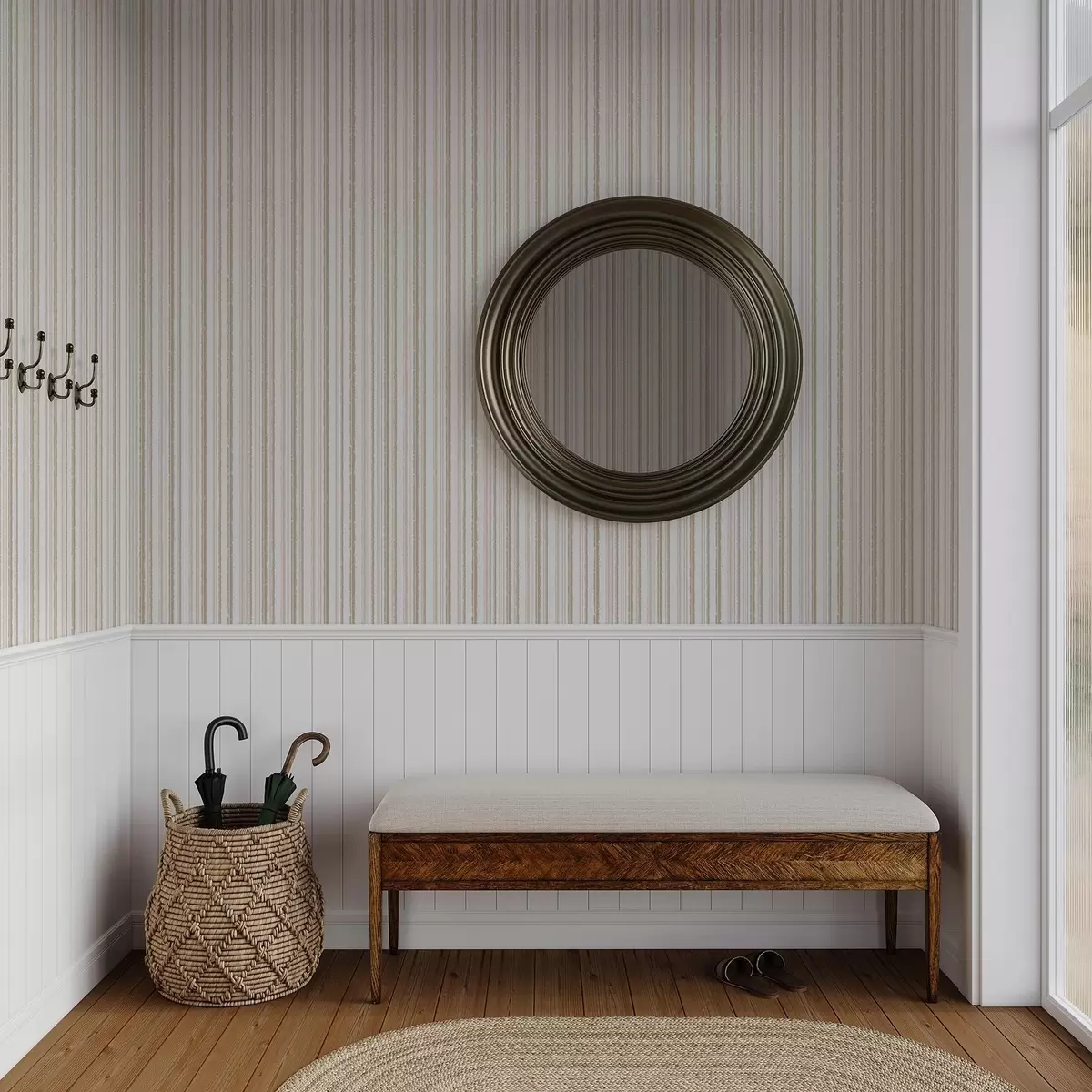 Háttérkép Bézs-rózsaszín csíkok fehér ékezetekkel a00505